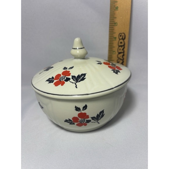 Vintage Hall's Superior Quality Kitchenware Red Poppy Drip Jar Storage With Lid - Picture 6 of 6